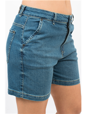 Bermuda Feminina Jeans - Cintura Mdia