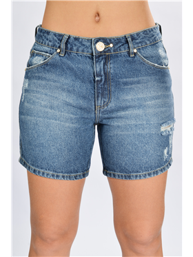 Bermuda Feminina Jeans - Cintura Mdia