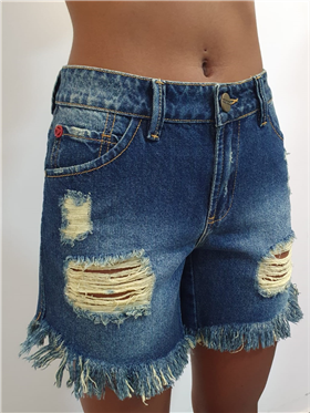 Bermuda Feminina Jeans- Cintura Mdia