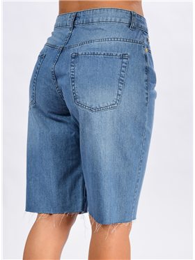 Bermuda Feminina Jeans -  Cintura Média Fit Confortável - Comfy