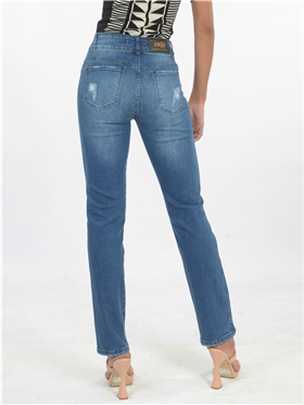 Cala Feminina Jeans - Cintura Alta e Perna Reta