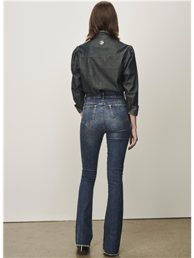 Calça Feminina Jeans - Cintura Alta - Flare