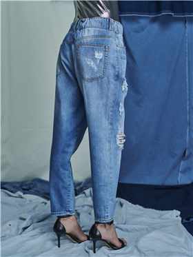 Calça Feminina Jeans - Cintura Alta - Perna Afunilada