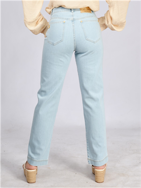 Calça Feminina Jeans - Cintura Alta - Perna Reta