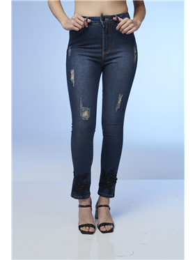 Calça Feminina Jeans - Cintura Alta - Perna Skinny