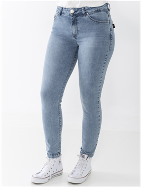 Cala feminina Jeans- Cintura Mdia - Perna Encurtada