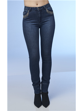 Calça Feminina Jeans - Cintura Média - Perna Skinny