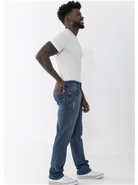 Calça Masculina Jeans Cintura Alta- Perna Reta
