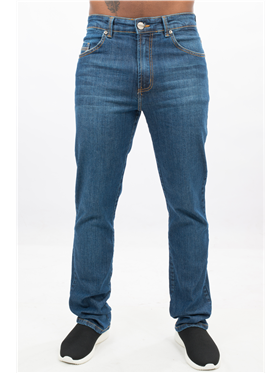 Calça Masculina Jeans - Cintura Alta - Perna Reta