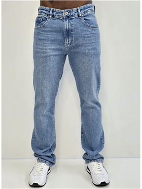 Calça Masculina Jeans - Cintura Alta Perna Reta