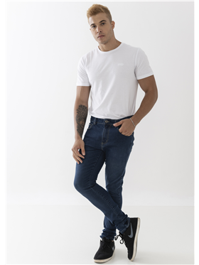Calça Masculina Jeans- Cintura Baixa-  Perna Justa