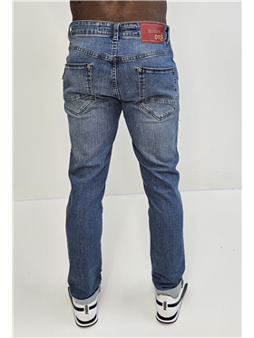 Calça Masculina Jeans- Cintura Média - Perna Justa