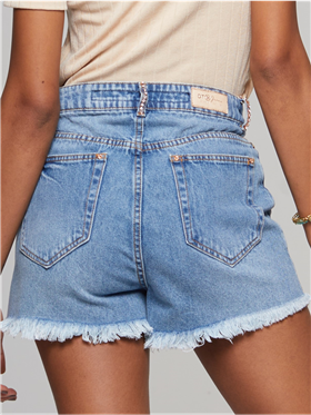 Shorts Feminino Jeans- Cintura Alta- Shape Confortvel