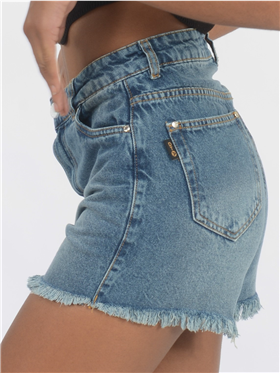 Shorts Feminino Jeans- Cintura Alta- Shape Confortvel